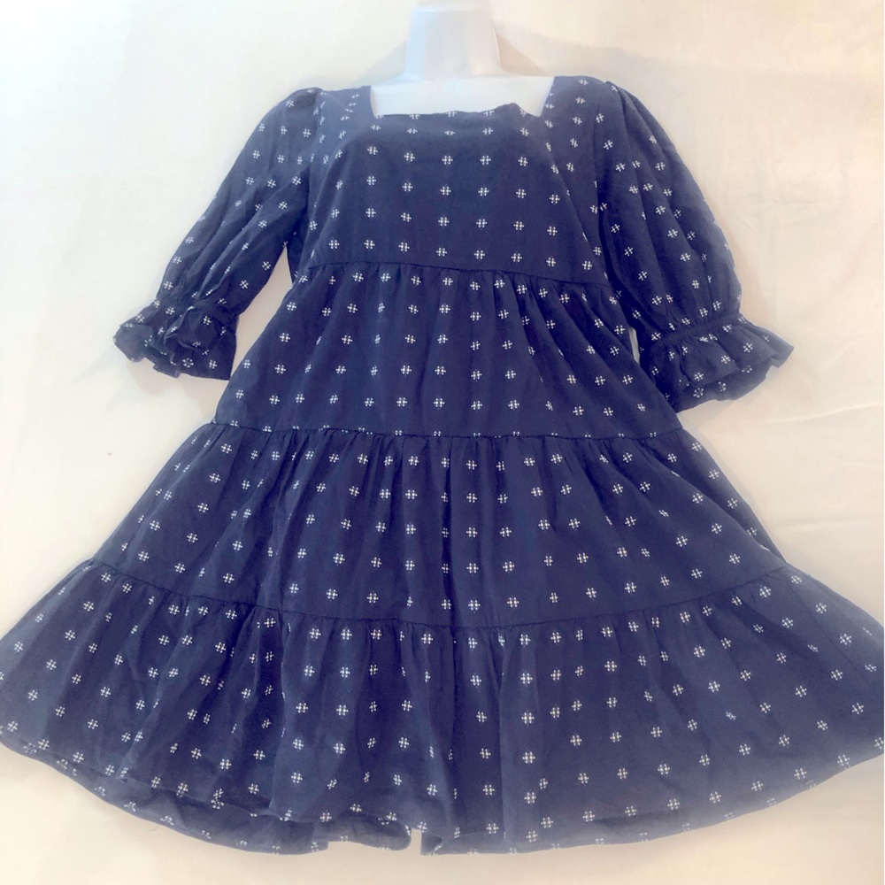 Madewell NWT Tiered Navy Size 4 Babydoll Dress